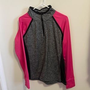 Pink and gray quarter zip